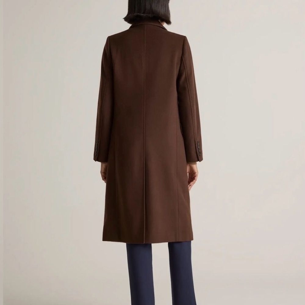 Quince Italian Wool Double-Breasted Coat Chocolate Brown NWOT - Picture 7 of 10